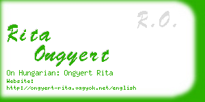 rita ongyert business card